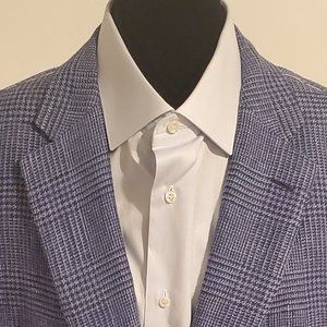 Paul Stuart Blue Patterned Sport Coat 46L (new without tags)